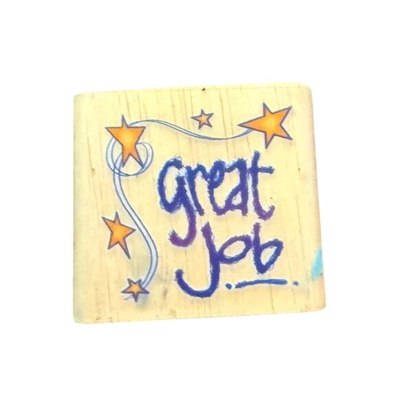 Stamps Etc Great Job With Stars Rubber Stamp - Picture 1 of 3